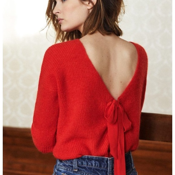 Sezane Sweaters - Sezane Cassie Jumper Two Way Red Sweater Lace Up